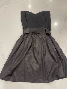 LF Strapless Shimmer Cocktail Dress in Black & Charcoal